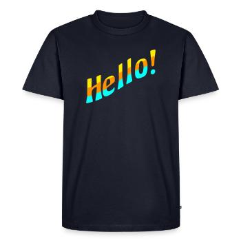 Hello! - Men's Premium Organic T-Shirt - navy - Front - Nico (187cm)