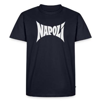 Napoli Typography Design - Men's Premium Organic T-Shirt - navy - Front - Nico (187cm)