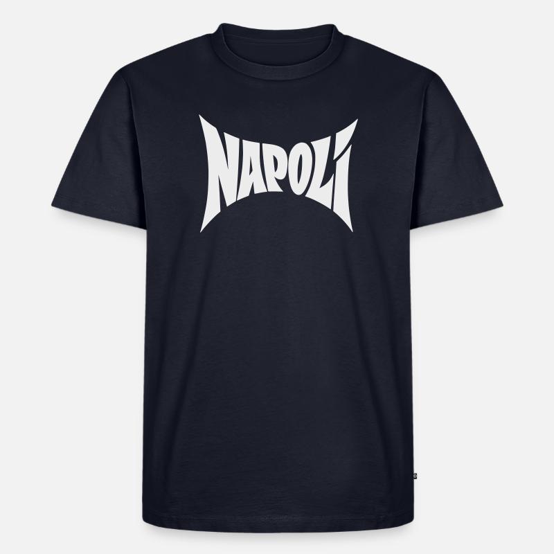 Napoli Typografie Design - Männer Premium Bio T-Shirt - Navy