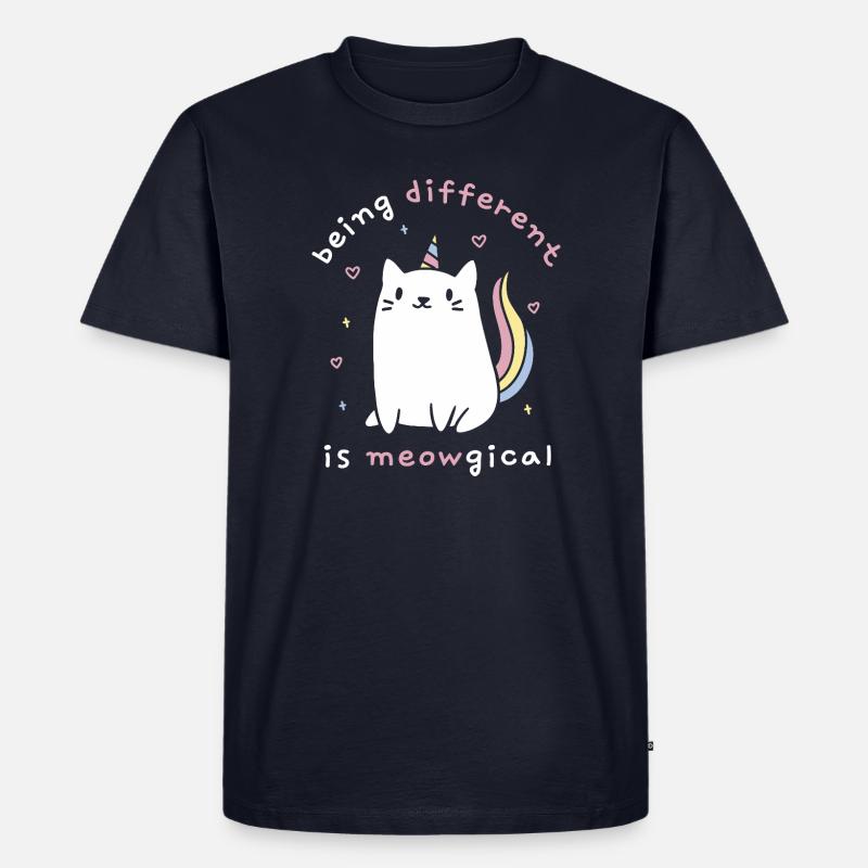 Anders zu sein ist meowgisch - Männer Premium Bio T-Shirt - Navy