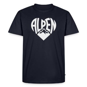 Alpen HerzTypo - Men's Premium Organic T-Shirt - navy - Front - Nico (187cm)