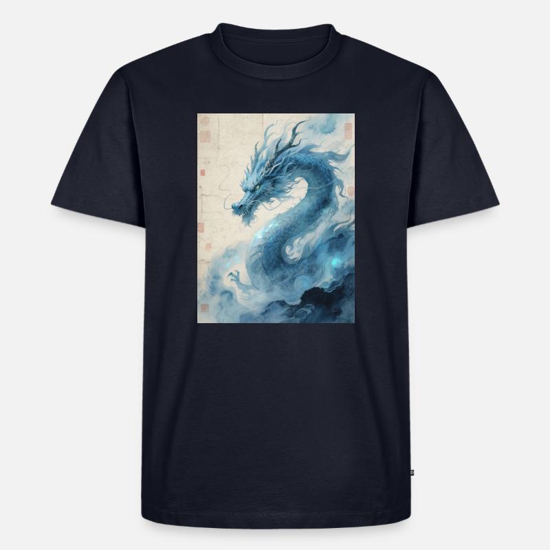 Der Erste Wind: Blauer Drache – Wiederbelebung - Männer Premium Bio T-Shirt - Navy