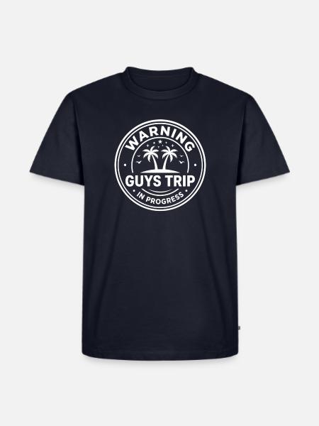 Warnung: Reise läuft noch - Männer Premium Bio T-Shirt - Navy