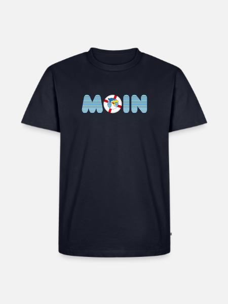 Moin Möve mit Rettungsring - Männer Premium Bio T-Shirt - Navy
