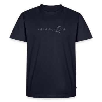 Irish Heartbeat with Ireland Outline - Men's Premium Organic T-Shirt - navy - Front - Nico (187cm)