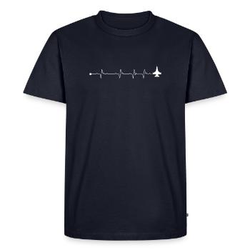 Avion à réaction Heartbeat - T-shirt Premium bio Homme - bleu marine - Devant - Nico (187cm)