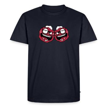 2 amis équipe couple nerd geek corne lunettes inte - T-shirt Premium bio Homme - bleu marine - Devant - Nico (187cm)