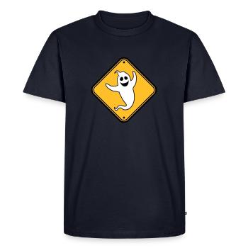 avertissement avertissement attention danger danger bouclier vorsi - T-shirt Premium bio Homme - bleu marine - Devant - Nico (187cm)