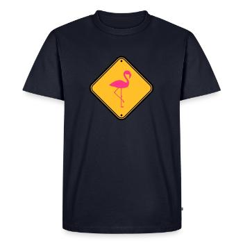 mise en garde mise en garde mise en garde mise en garde bouclier danger fla - T-shirt Premium bio Homme - bleu marine - Devant - Nico (187cm)