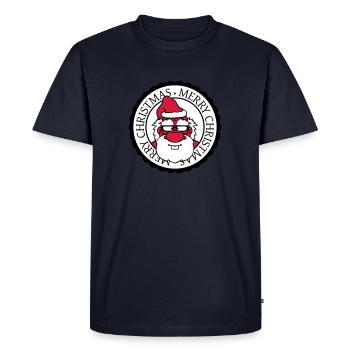 santa claus cercle rond timbre nikolaus weihnac - T-shirt Premium bio Homme - bleu marine - Devant - Nico (187cm)