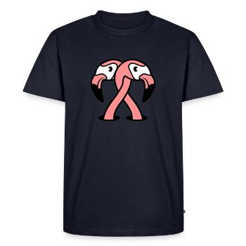 2 amis en couple amoureux couple amoureux en sat sat - T-shirt Premium bio Homme - bleu marine - Devant - Nico (187cm)