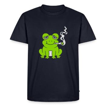 Weed Joint Frog Stoned - T-shirt Premium bio Homme - bleu marine - Devant - Nico (187cm)
