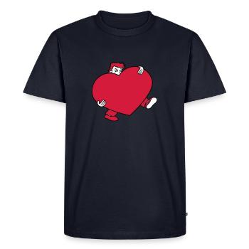heart love in love gift large huge carry s - Men's Premium Organic T-Shirt - navy - Front - Nico (187cm)