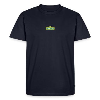 Logo de Sesame Street sous forme de broderie - T-shirt Premium bio Homme - bleu marine - Devant - Nico (187cm)