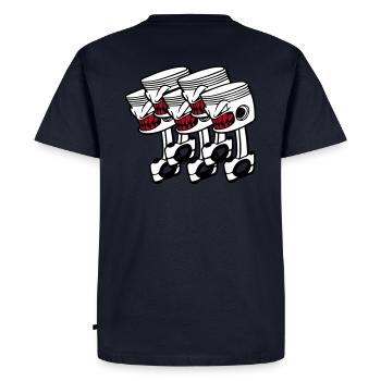 Five Pistons - Männer Premium Bio T-Shirt - Navy - Hinten - Nico (187cm)