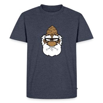 visage tête merde aigre pisse agacé - T-shirt Premium bio Homme - bleu jeans  - Devant - Nico (187cm)