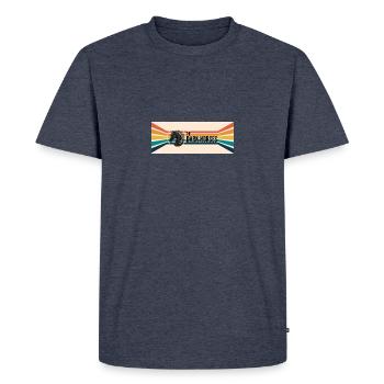 The Dark Horses Banner Logo - Men's Premium Organic T-Shirt - heather denim - Front - Nico (187cm)
