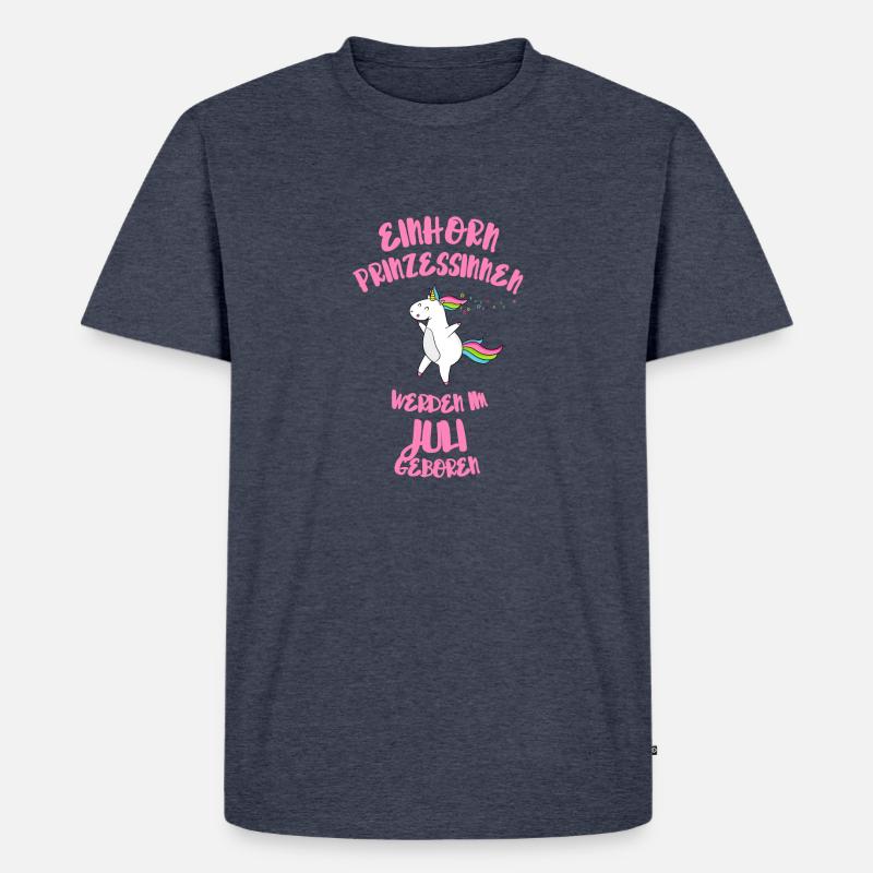 Juli Einhorn - Männer Premium Bio T-Shirt - Jeansblau 