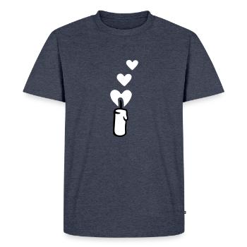 Bougie Coeur 2 - T-shirt Premium bio Homme - bleu jeans  - Devant - Nico (187cm)