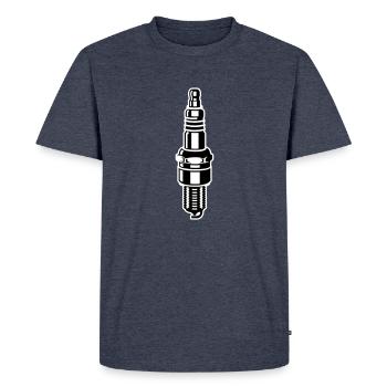 Spark plug - motor - car - garage - motorcycle - Men's Premium Organic T-Shirt - heather denim - Front - Nico (187cm)