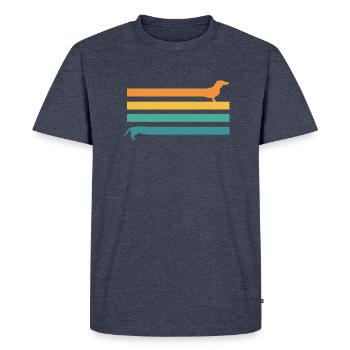 Dachshund Dachshund Vintage Teckel - T-shirt Premium bio Homme - bleu jeans  - Devant - Nico (187cm)