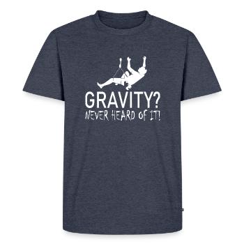 Bouldering Climbing Climbing - Men's Premium Organic T-Shirt - heather denim - Front - Nico (187cm)