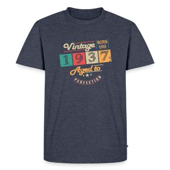 Original 1937 Vintage - 1937 Birthday Gift - Men's Premium Organic T-Shirt - heather denim - Front - Nico (187cm)