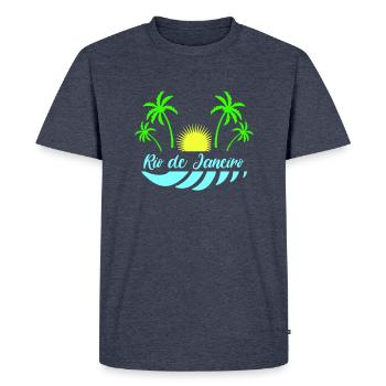 Rio de Janeiro - T-shirt Premium bio Homme - bleu jeans  - Devant - Nico (187cm)