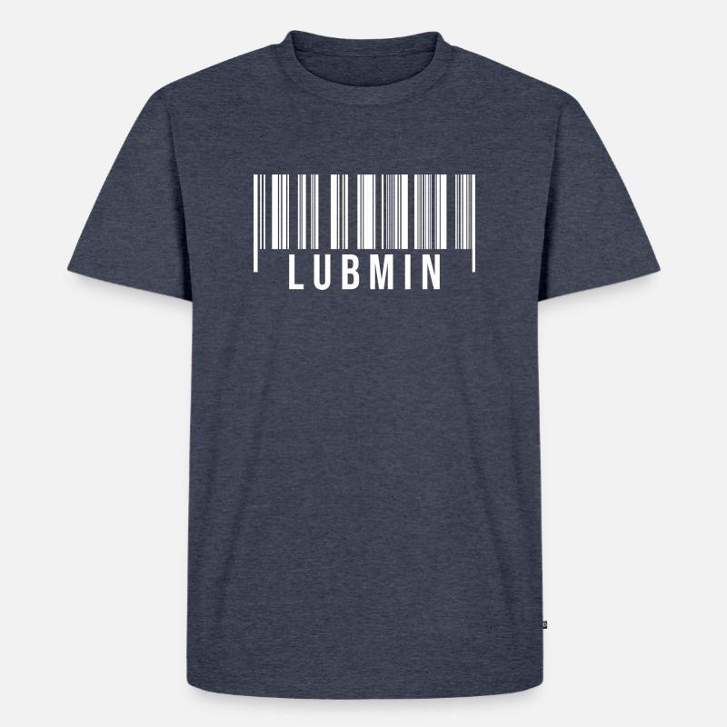 Lubmin Strichcode - Männer Premium Bio T-Shirt - Jeansblau 
