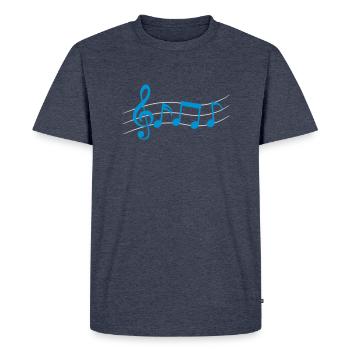 Symboles de logo Partitions de musique - T-shirt Premium bio Homme - bleu jeans  - Devant - Nico (187cm)