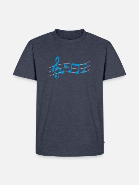 Symbole logo Nuty - Ekologiczna koszulka męska Premium - dżinsowy niebieski 