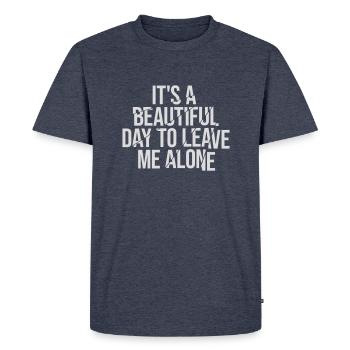 Journée Laissez-moi tranquille - T-shirt Premium bio Homme - bleu jeans  - Devant - Nico (187cm)