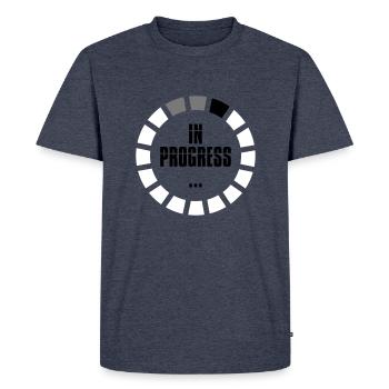 in progress loading sign ring circle loading becomes a - Men's Premium Organic T-Shirt - heather denim - Front - Nico (187cm)