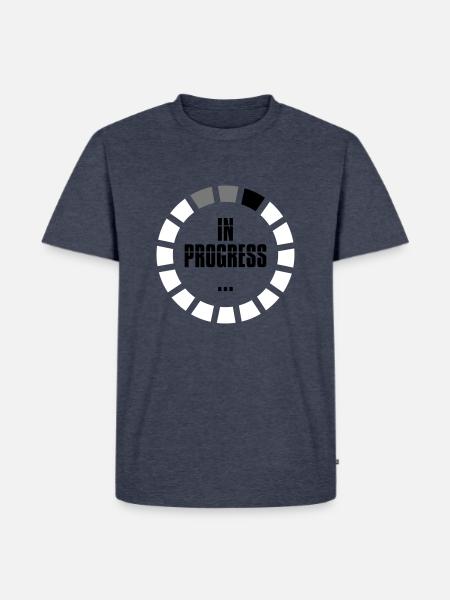 igangværende indlæsningstegn ringcirkelindlæsning bliver a - Herre Premium økologisk T-shirt - jeansblå 