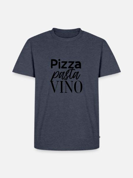 Pasta Vino Pizza - Männer Premium Bio T-Shirt - Jeansblau 