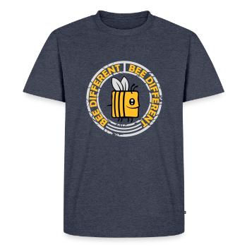 bee different saying quote - Men's Premium Organic T-Shirt - heather denim - Front - Nico (187cm)