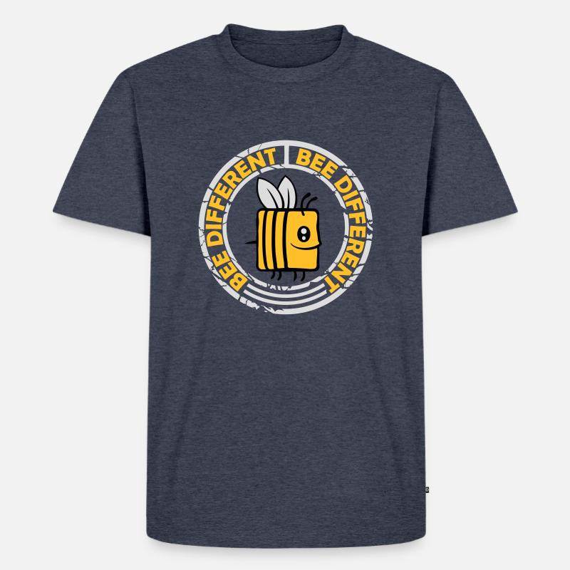 bee different Spruch Zitat - Männer Premium Bio T-Shirt - Jeansblau 