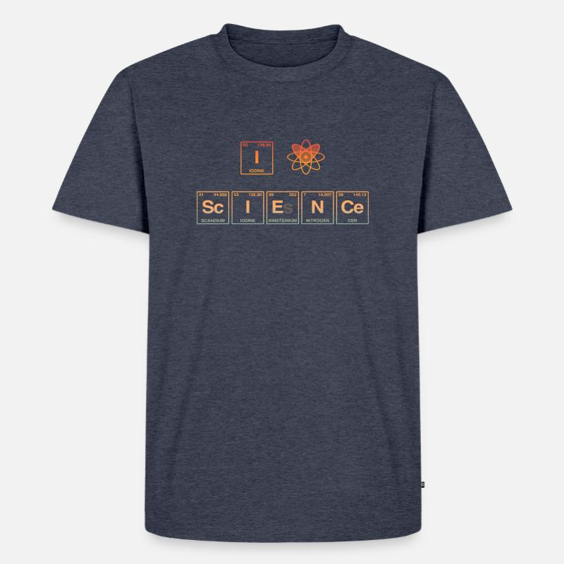 I LOVE SCIENCE - Elemente Perdiodensystem - Männer Premium Bio T-Shirt - Jeansblau 
