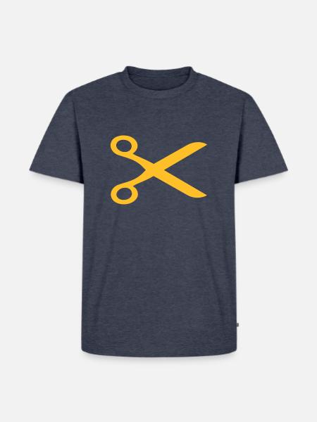 Barber scissors - Men's Premium Organic T-Shirt - heather denim