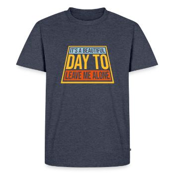 Journée Laissez-moi tranquille - T-shirt Premium bio Homme - bleu jeans  - Devant - Nico (187cm)