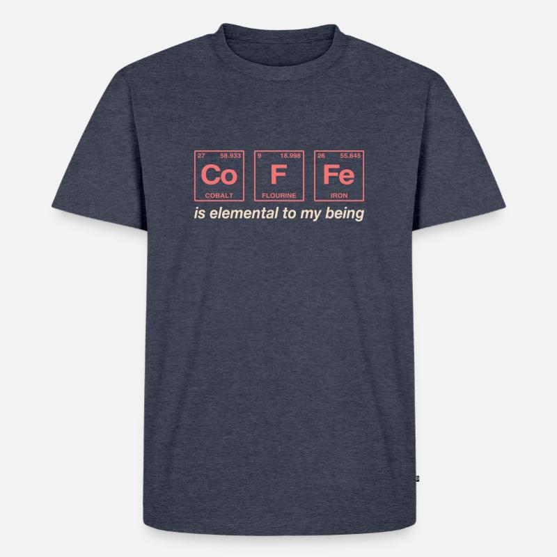 COFFEE - mit Elementen des Persiodensystems - Männer Premium Bio T-Shirt - Jeansblau 