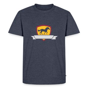 Insérer une bannière de cheval de texte - T-shirt Premium bio Homme - bleu jeans  - Devant - Nico (187cm)