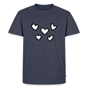 hearts - Men's Premium Organic T-Shirt - heather denim - Front - Nico (187cm)