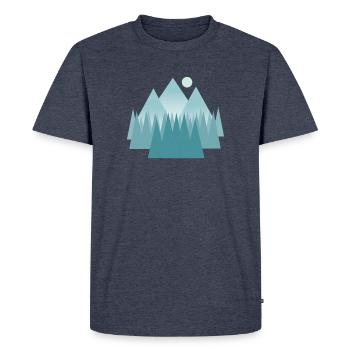 Paysage de montagne astral dans les tons bleus - T-shirt Premium bio Homme - bleu jeans  - Devant - Nico (187cm)