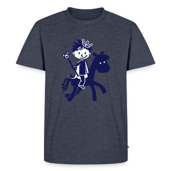 Kleiner Prinz - Little Prince - Men's Premium Organic T-Shirt - heather denim - Front - Nico (187cm)