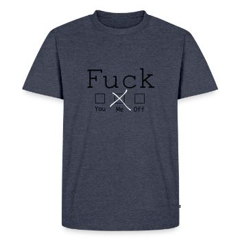 Fuck me! 2c - Men's Premium Organic T-Shirt - heather denim - Front - Nico (187cm)