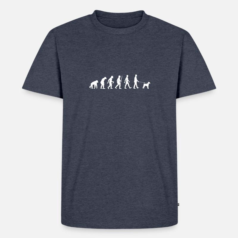 Evolution Airedale Terrier Walker - T-shirt Premium bio Homme - bleu jeans
