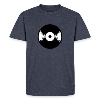 disque,vinyle, cassette, musique, DJ, disco - T-shirt Premium bio Homme - bleu jeans  - Devant - Nico (187cm)