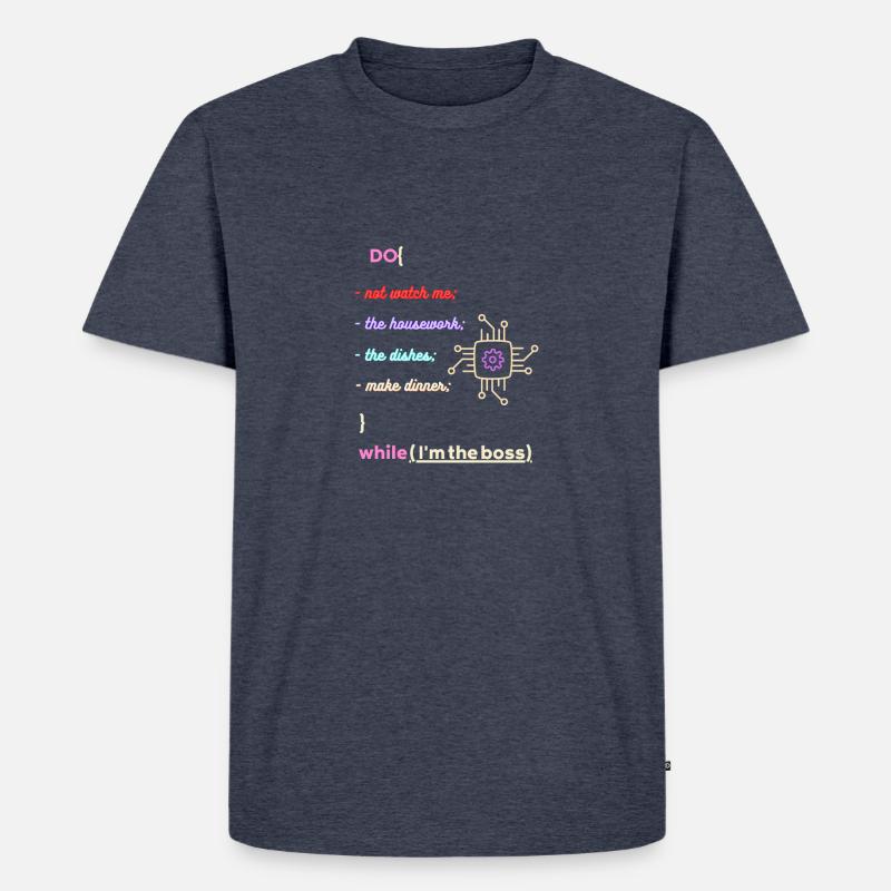 Programmierung, ich bin der Boss! - Männer Premium Bio T-Shirt - Jeansblau
