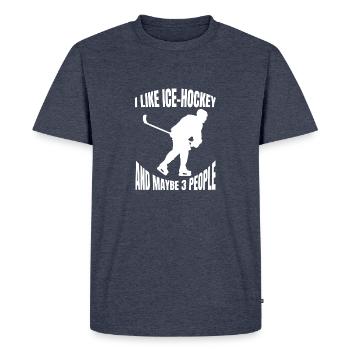 Joueur de hockey sur glace Fan de hockey sur glace Équipe de hockey sur glace - T-shirt Premium bio Homme - bleu jeans  - Devant - Nico (187cm)